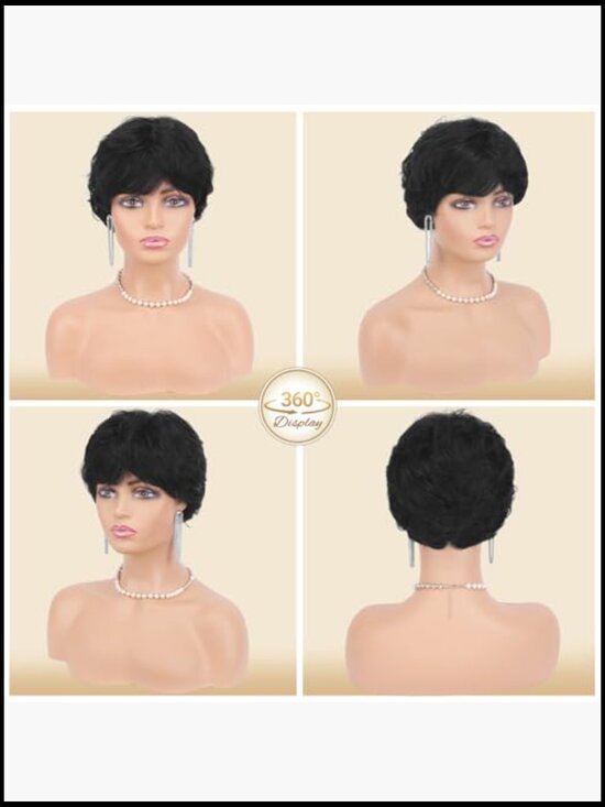 Short Natural Layered Wig Heat Resistant Synthetic Hair Fluffy Curls Daily Wear main image 6